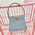 Chanel Kelly blue denim handbag