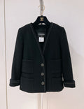 Chanel AW15 black jacket four-pocket tweed suit