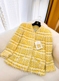 Chanel yellow woven coat