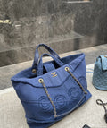 Chanel denim coco beach bag