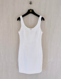 Chanel 23M Coco Beach tweed white dress size 36