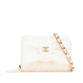Chanel Coco Mark Ribbon Mini Tweed Leather Coin Case