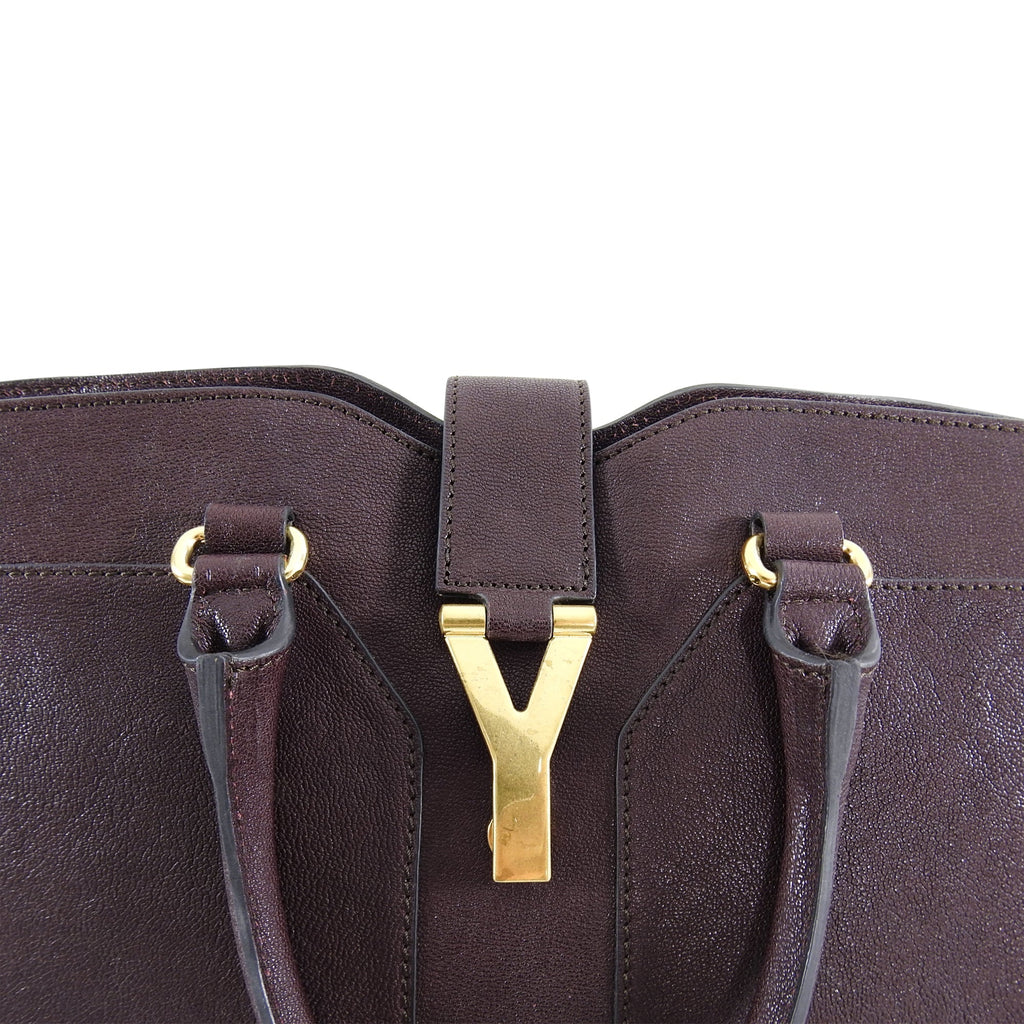 YSL Yves Saint Laurent Plum Cabas Chyc Large Satchell Bag