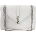 Saint Laurent Large Grey Chevron Envelope Flap Bag