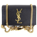 Saint Laurent Black Leather Original Small Chain Crossbody Bag