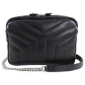 Saint Laurent Black Matelasse Small Lou Lou Bowling Bag