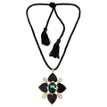 YSL Yves Saint Laurent Vintage 1980's Enamel Heart Pendant Rope Necklace