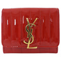 Saint Laurent Red Patent Leather Monogram Compact Wallet