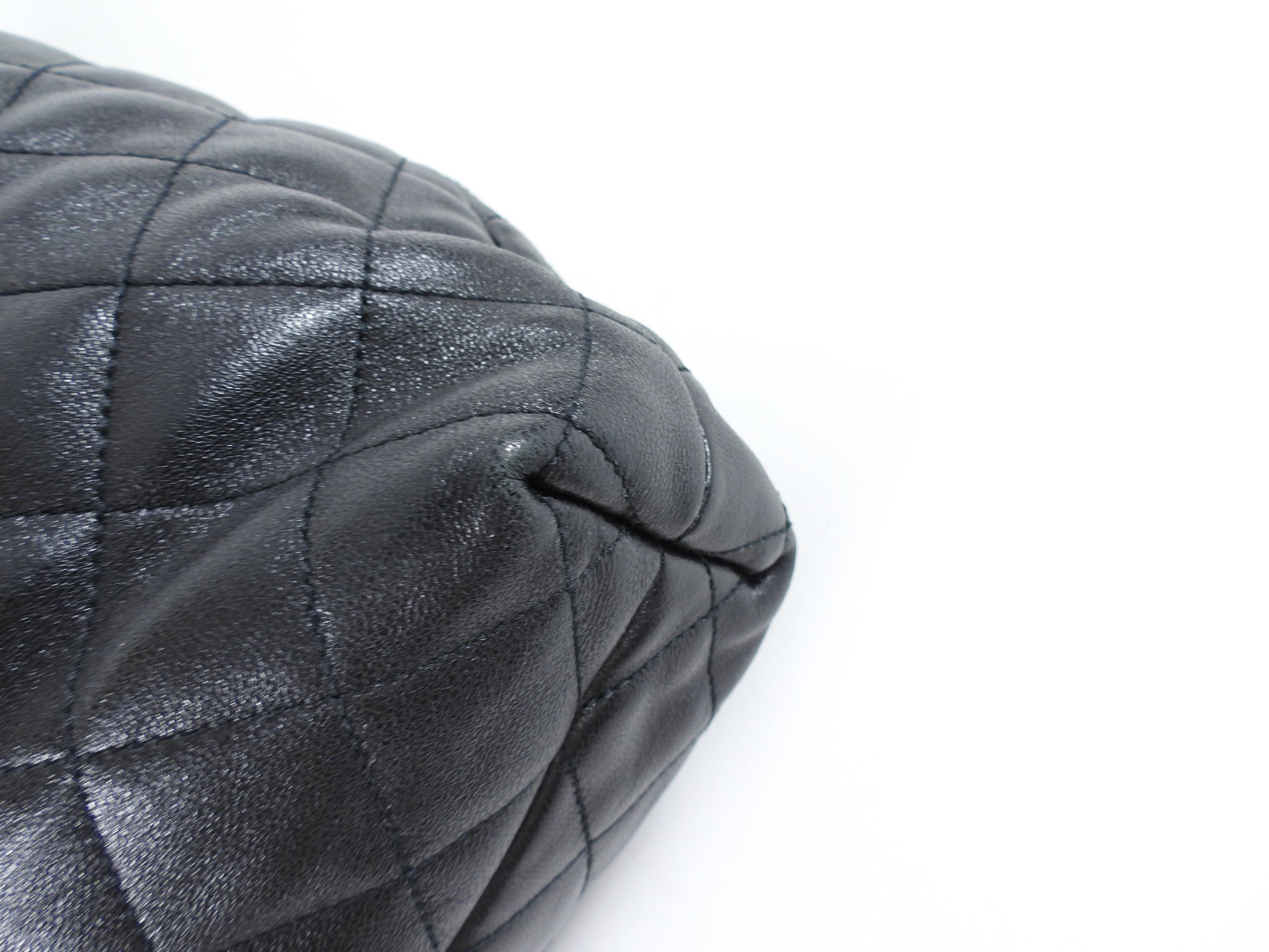 Saint Laurent Black Quilted Lambskin Icare Maxi Shopping Tote with Pouch