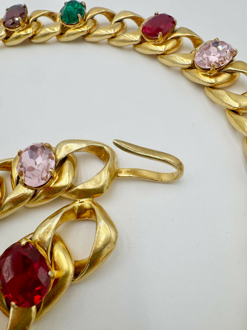 Chanel 1995 Vintage Barbie Rhinestone Chain Belt