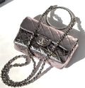 Chanel Metallic Calfskin Mini Ring Handle Flap Bag